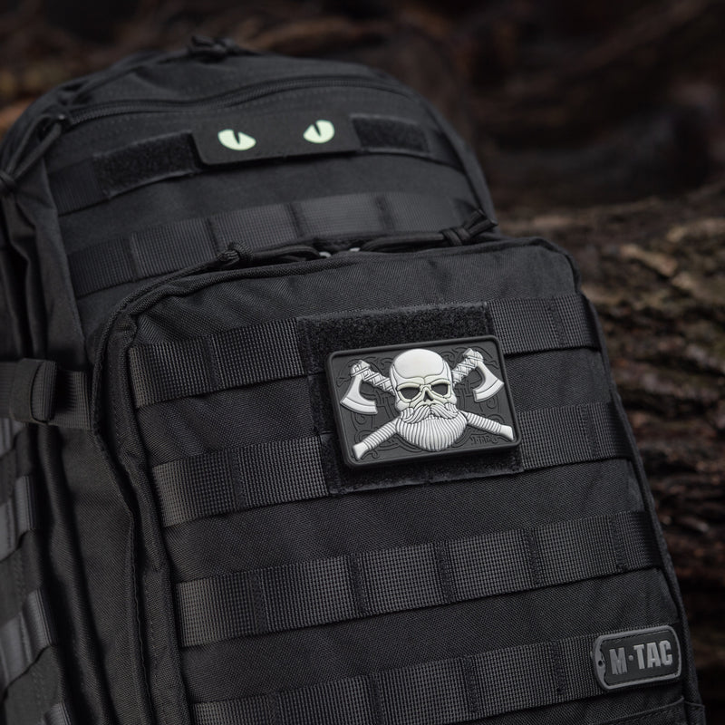 Load image into Gallery viewer, M-Tac Bearded Skull with Axes 3D PVC
