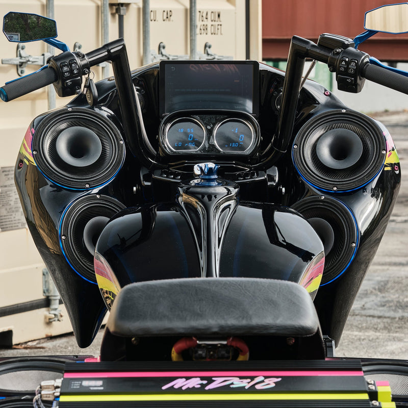 Load image into Gallery viewer, 8&quot; Neodymium Coaxial Hybrid Mid-Bass Water resistant Carbon Fiber Cone Loudspeaker with Built-in Driver  400 Watts Rms 4-Ohm
