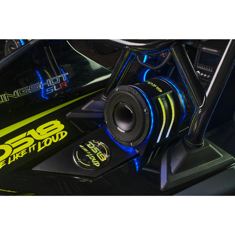 Load image into Gallery viewer, Polaris Slingshot Headrest Empty Enclosure With Digital LED Lights fits 4 x 6.5" Speakers | 2015 - Current
