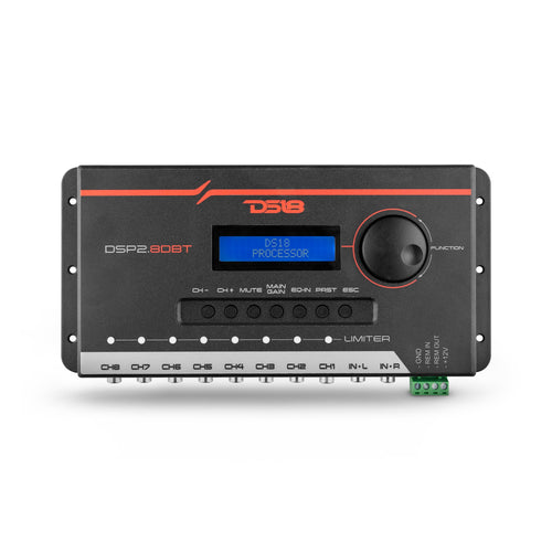 2-Channel In and 8-Channel Out Digital Sound Processor (DSP) with Bluetooth and LCD Screen