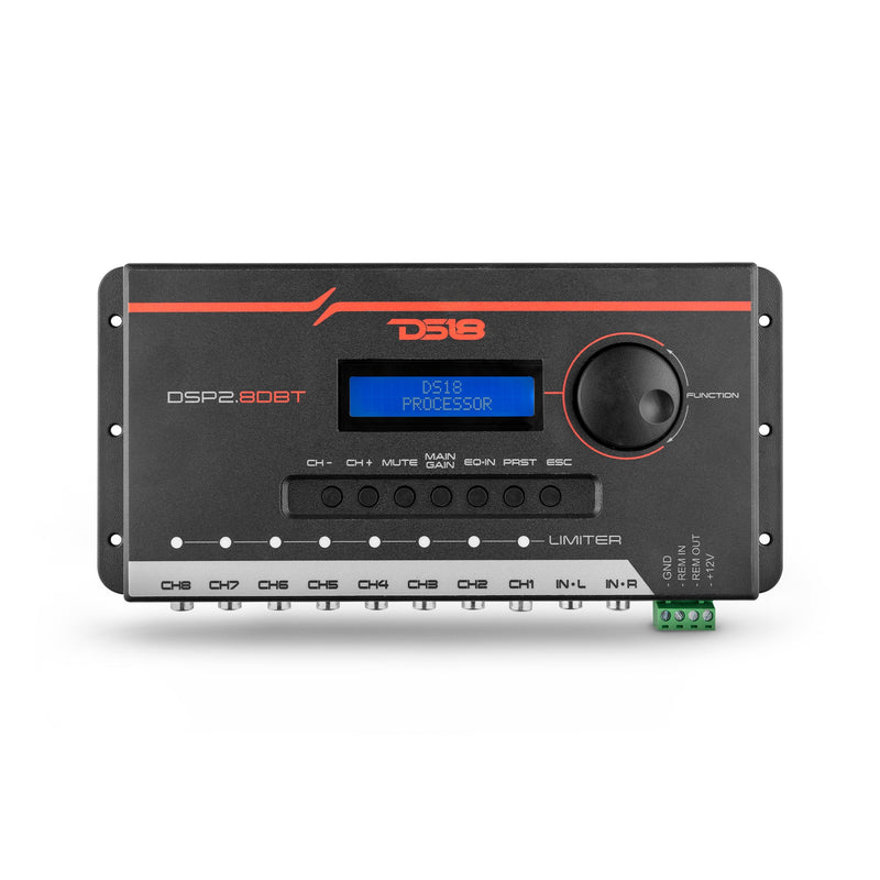 Load image into Gallery viewer, 2-Channel In and 8-Channel Out Digital Sound Processor (DSP) with Bluetooth and LCD Screen
