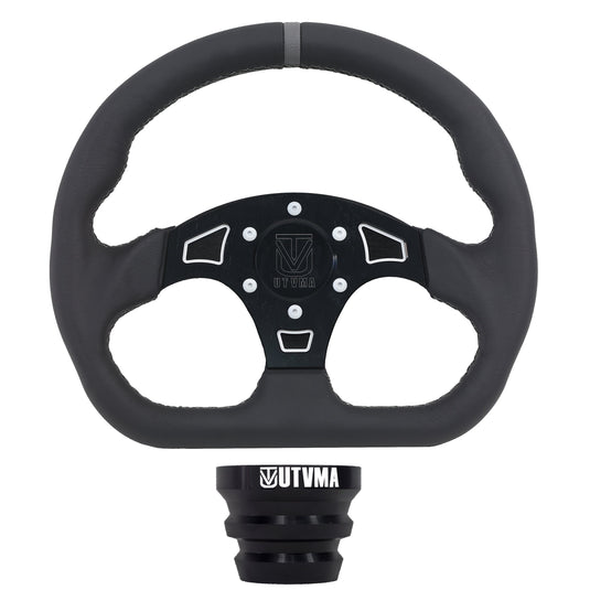 UTVMA DriftX Leather Steering Wheel With Hub (Polaris and Can Am Models)