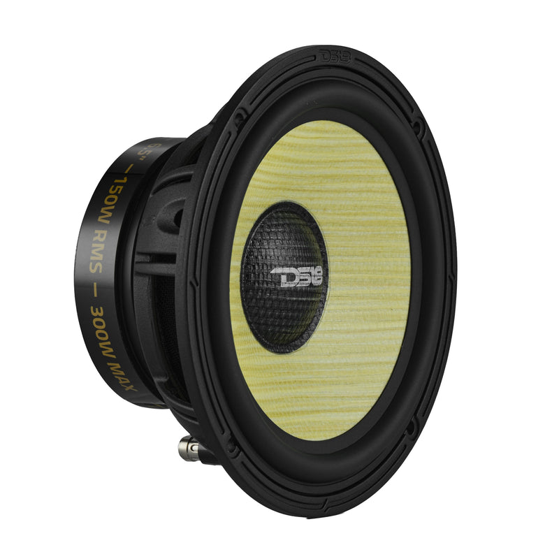 Load image into Gallery viewer, DXQ 6.5" 2-Way Component Speaker Set with Yellow Straw + Composite Foam Cone | 150W RMS 4-Ohm
