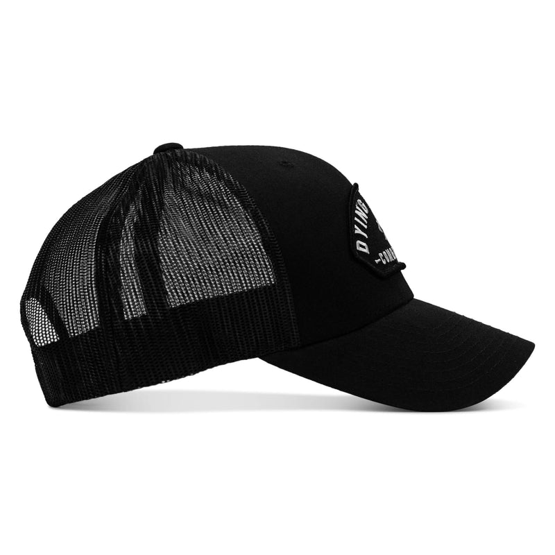 Load image into Gallery viewer, Dying Is Easy Arched Patch Snapback Hat
