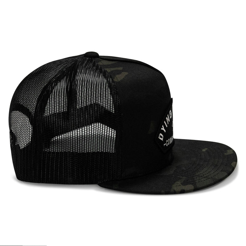 Load image into Gallery viewer, Dying Is Easy Patch Flatbill SnapBack Hat
