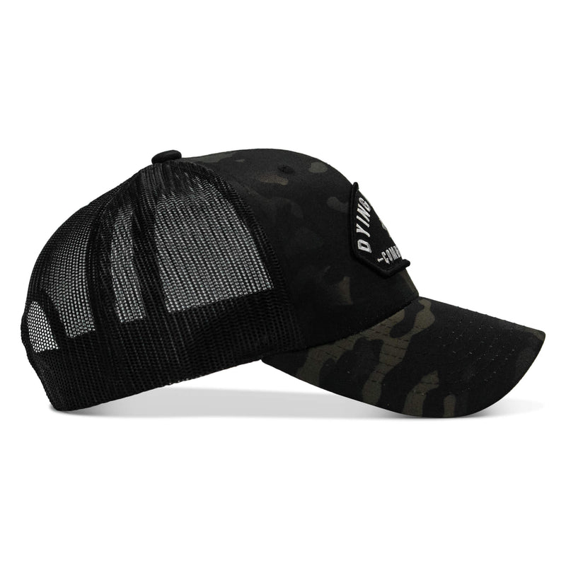 Load image into Gallery viewer, Dying Is Easy Arched Patch Snapback Hat
