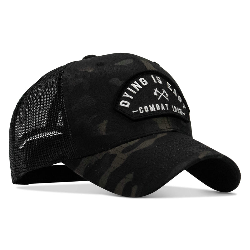 Load image into Gallery viewer, Dying Is Easy Arched Patch Snapback Hat
