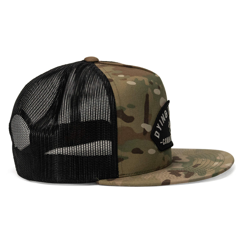Load image into Gallery viewer, Dying Is Easy Patch Flatbill SnapBack Hat
