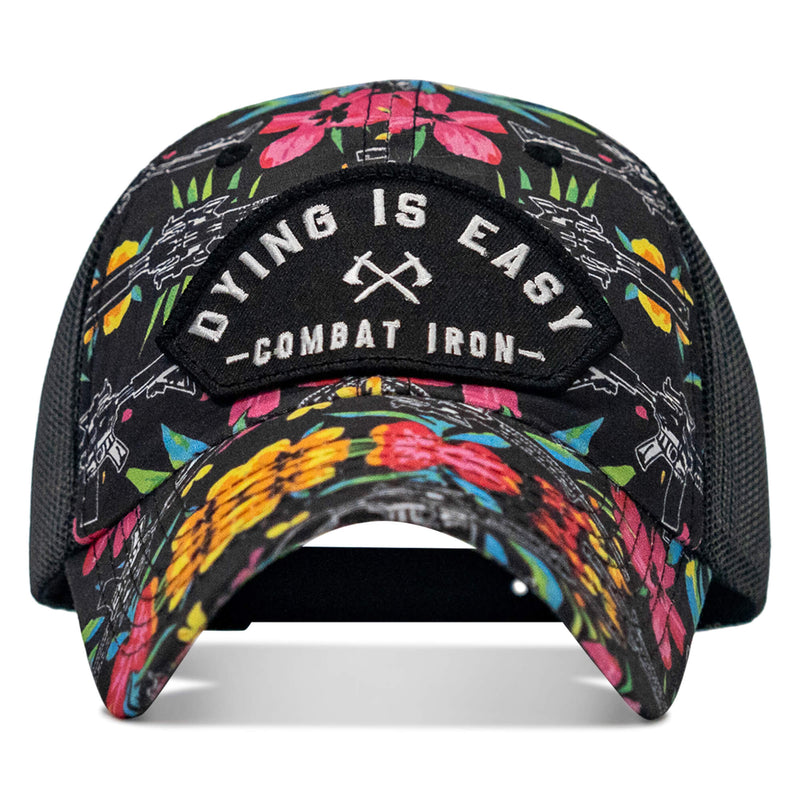 Load image into Gallery viewer, Dying Is Easy Arched Patch Tactical Ripstop Mesh Snapback Hat
