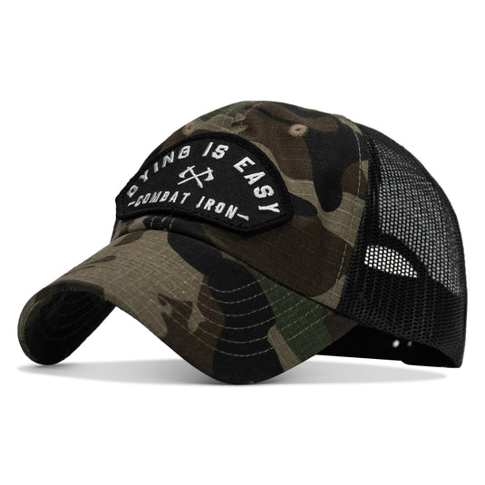 Dying Is Easy Arched Patch Tactical Ripstop Mesh Snapback Hat