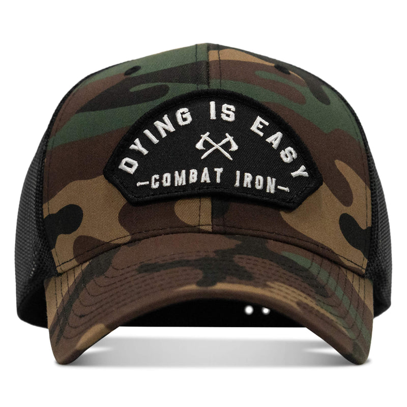 Load image into Gallery viewer, Dying Is Easy Arched Patch Snapback Hat

