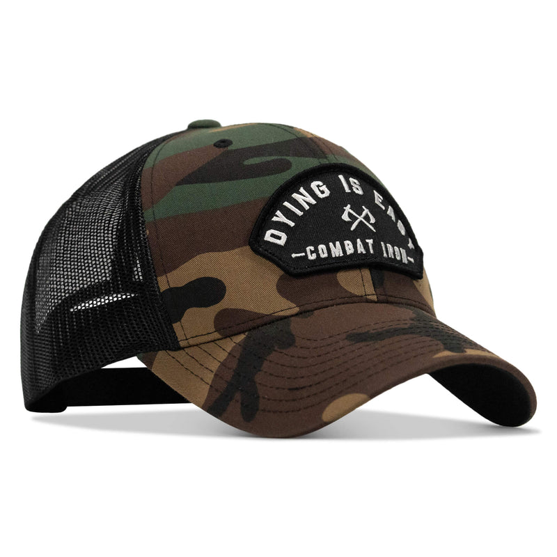 Load image into Gallery viewer, Dying Is Easy Arched Patch Snapback Hat
