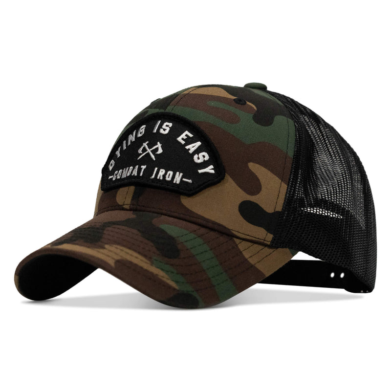 Load image into Gallery viewer, Dying Is Easy Arched Patch Snapback Hat
