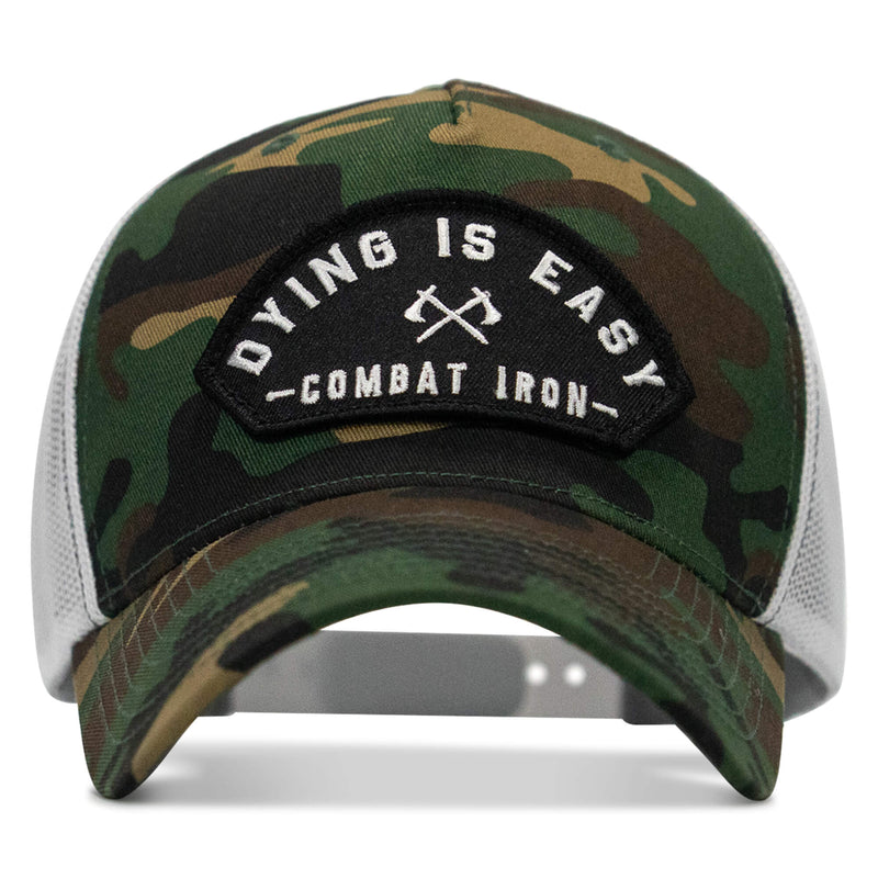 Load image into Gallery viewer, Dying Is Easy Arched Patch Snapback Hat

