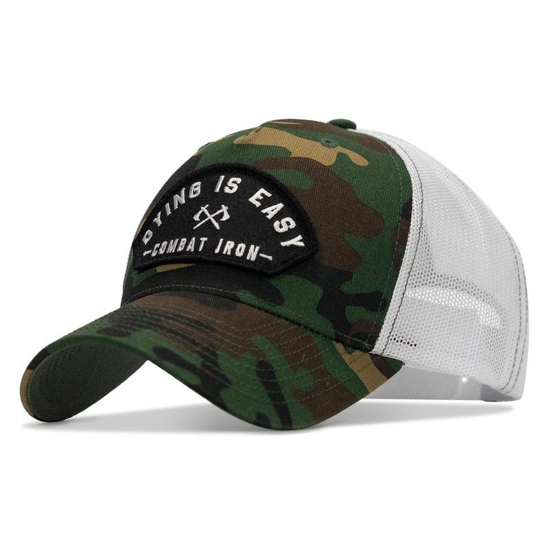 Load image into Gallery viewer, Dying Is Easy Arched Patch Snapback Hat
