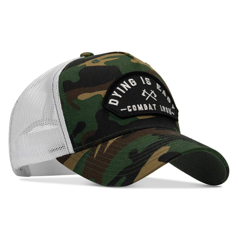 Load image into Gallery viewer, Dying Is Easy Arched Patch Snapback Hat
