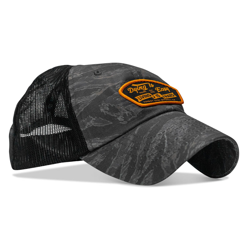 Load image into Gallery viewer, Dying Is Easy, Living Is Hard Patch Tactical Ripstop Mesh Snapback Hat
