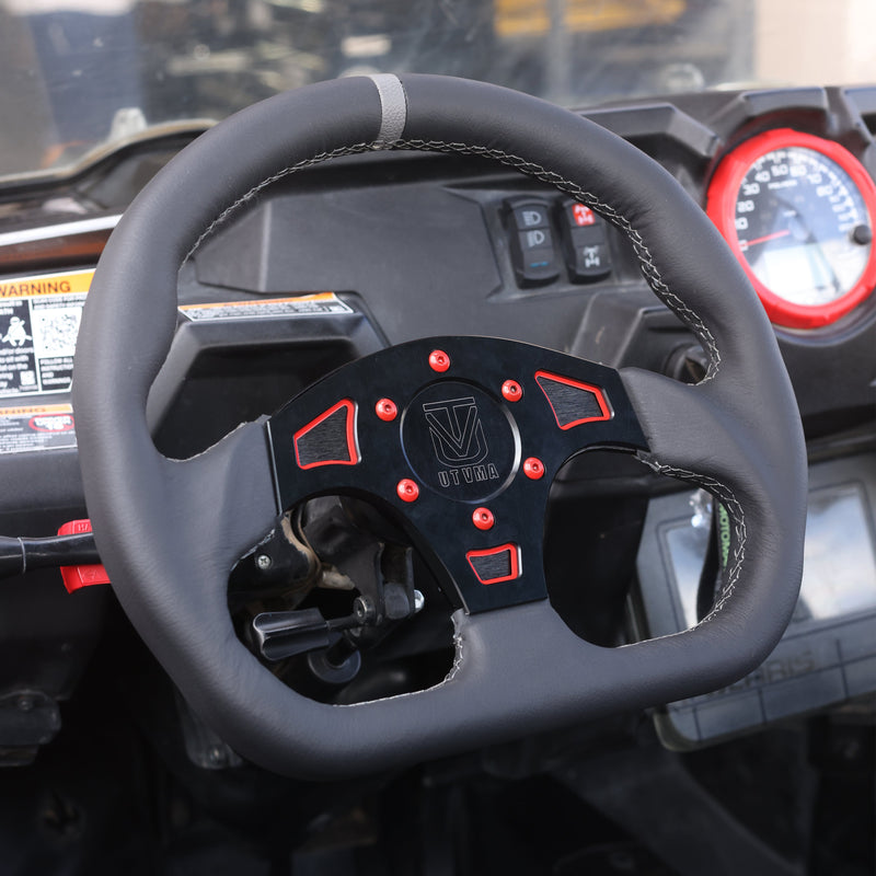 Load image into Gallery viewer, UTVMA DriftX Leather Steering Wheel With Hub (Polaris and Can Am Models)
