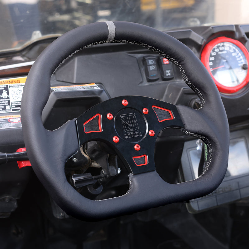 Load image into Gallery viewer, UTVMA DriftX Leather Steering Wheel With Hub (Polaris and Can Am Models)
