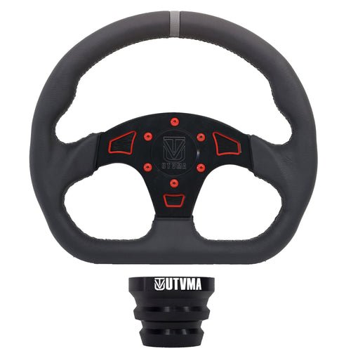 UTVMA DriftX Leather Steering Wheel With Hub (Polaris and Can Am Models)