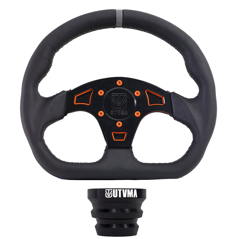 Load image into Gallery viewer, UTVMA DriftX Leather Steering Wheel With Hub (Polaris and Can Am Models)
