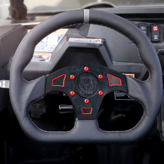 UTVMA DriftX Leather Steering Wheel With Hub (Polaris and Can Am Models)