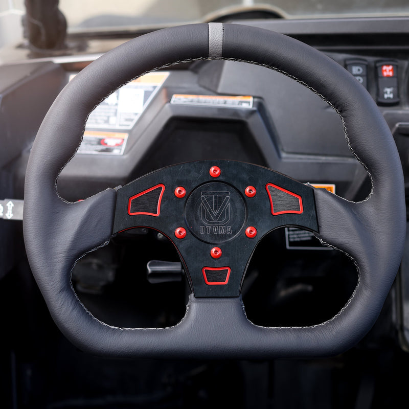 Load image into Gallery viewer, UTVMA DriftX Leather Steering Wheel With Hub (Polaris and Can Am Models)
