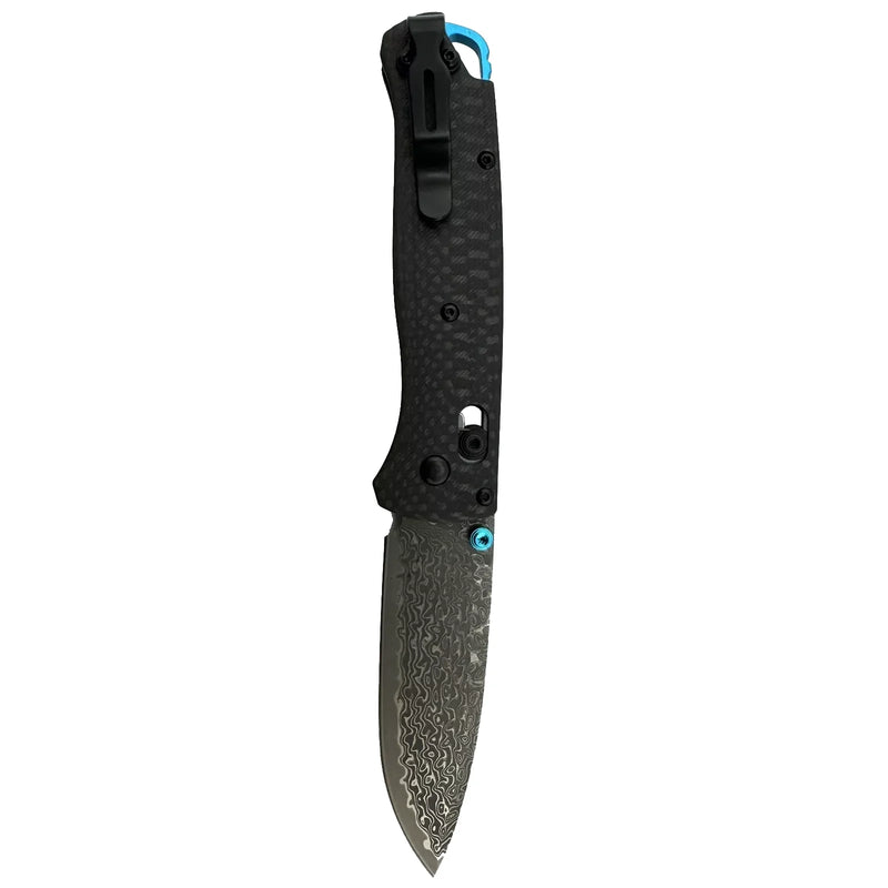 Load image into Gallery viewer, Damascus Folding Knife Carbon Fiber Handle with Pocket Clip - EDC Tactical Blade
