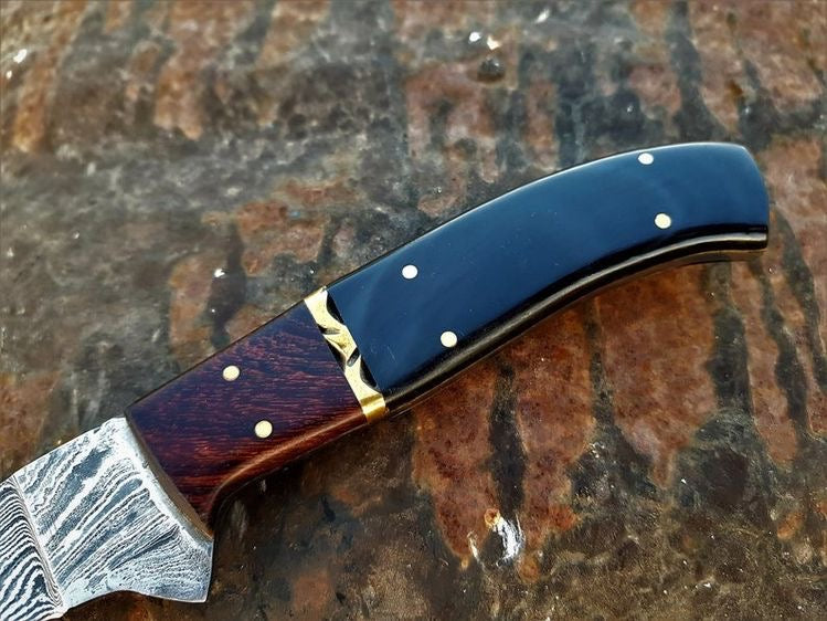 Load image into Gallery viewer, Custom Handmade Damascus Knives for Filleting Fish – 13-Inch Buffalo Horn &amp; Rosewood Handle
