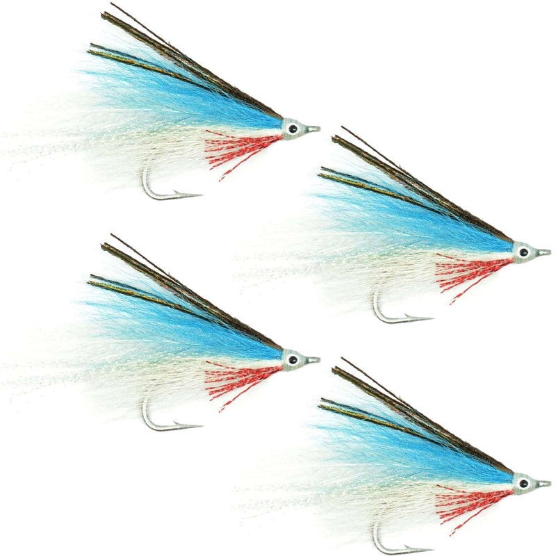 Load image into Gallery viewer, Lefty's Deceiver Saltwater Streamer Fly - Blue/White - 4 Flies Hook Size 1/0
