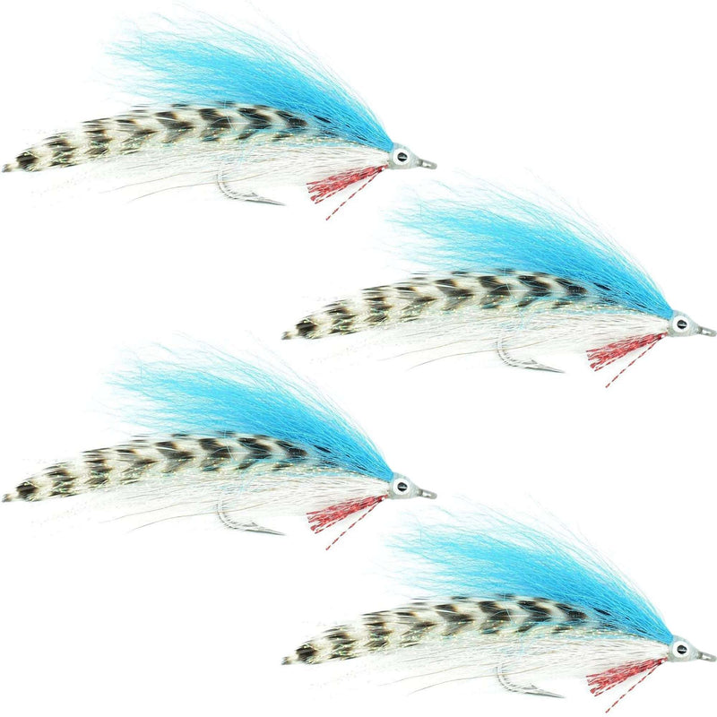 Load image into Gallery viewer, Lefty's Deceiver Saltwater Streamer Blue/White/Grizzly - 4 Flies Size 1/0

