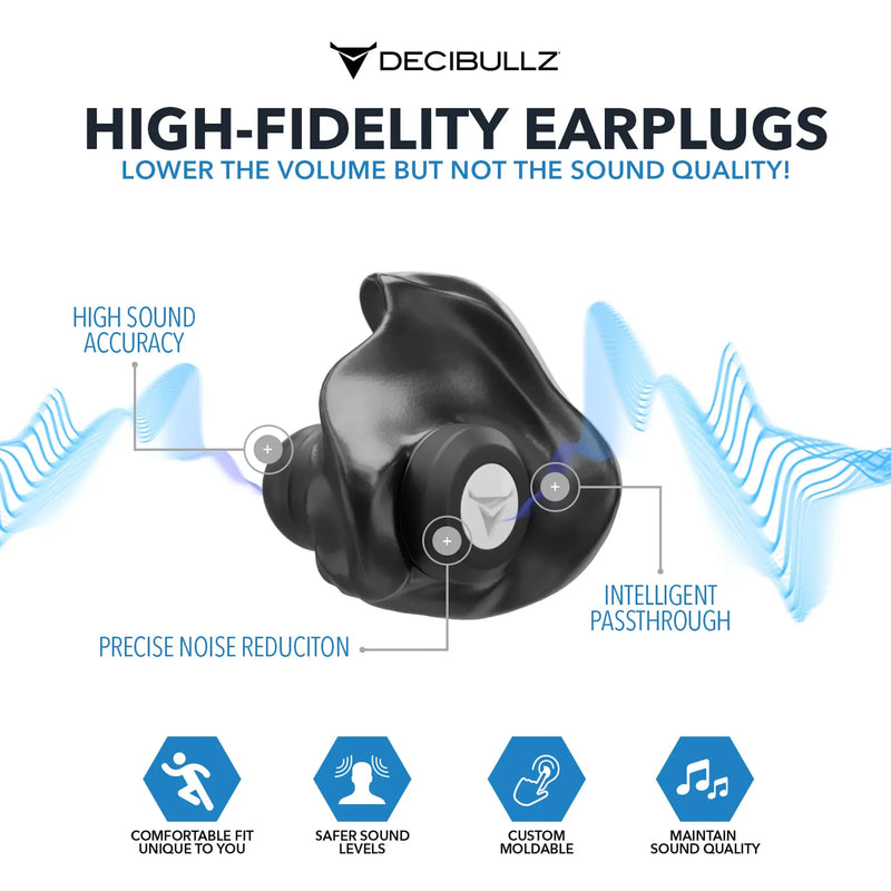 Load image into Gallery viewer, Custom Molded High-Fidelity Earplugs for Concerts, Musicians, Events, and Noise Sensitivity
