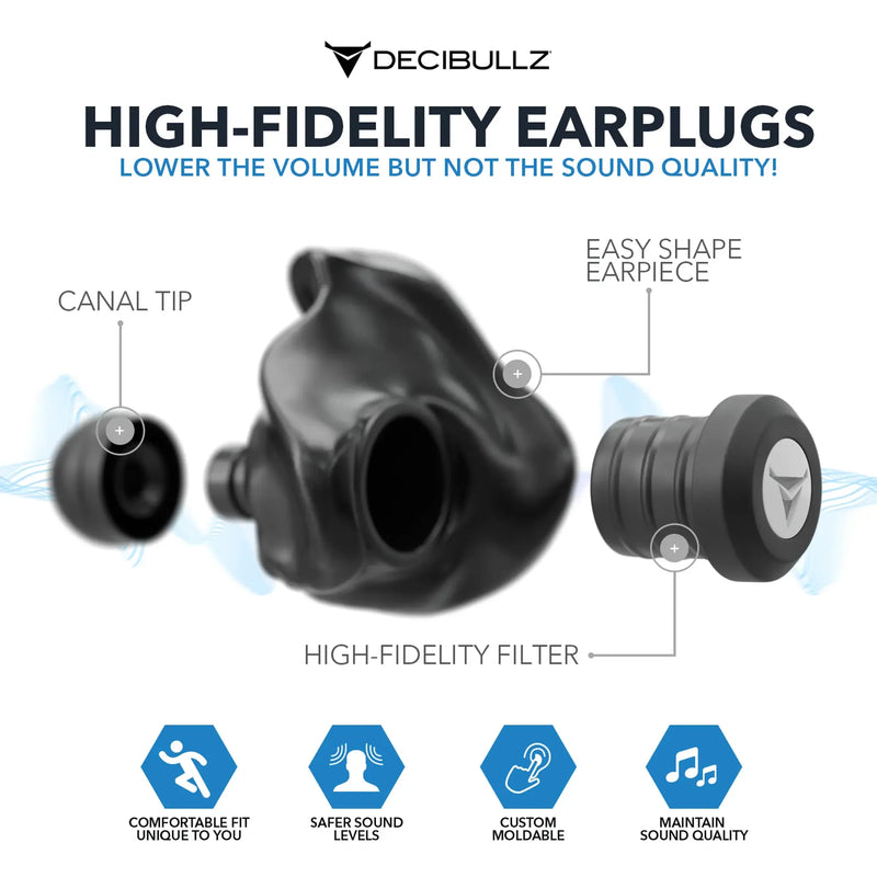 Load image into Gallery viewer, Custom Molded High-Fidelity Earplugs for Concerts, Musicians, Events, and Noise Sensitivity
