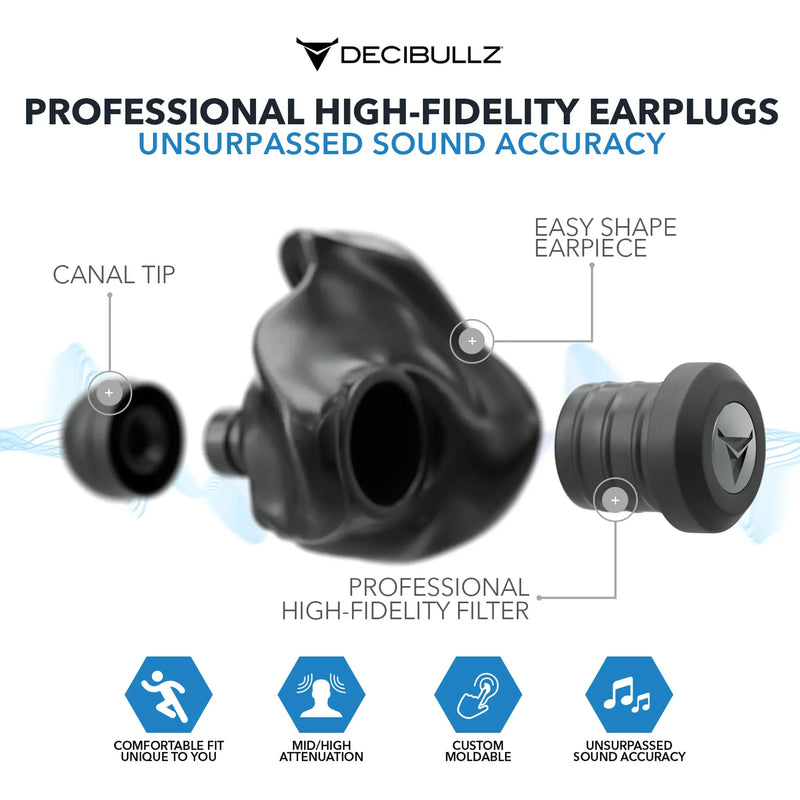 Load image into Gallery viewer, Custom Molded Professional High-Fidelity Filter Earplugs
