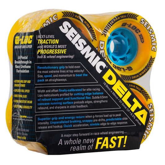 Seismic Delta 78.5x68mm 73.5a G-LOC Wheels - Yellow (Set of 4)