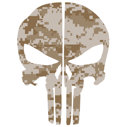 DESERT DIGITAL CAMO PUNISHER SKULL REAR HELMET REFLECTIVE HELMET DECAL