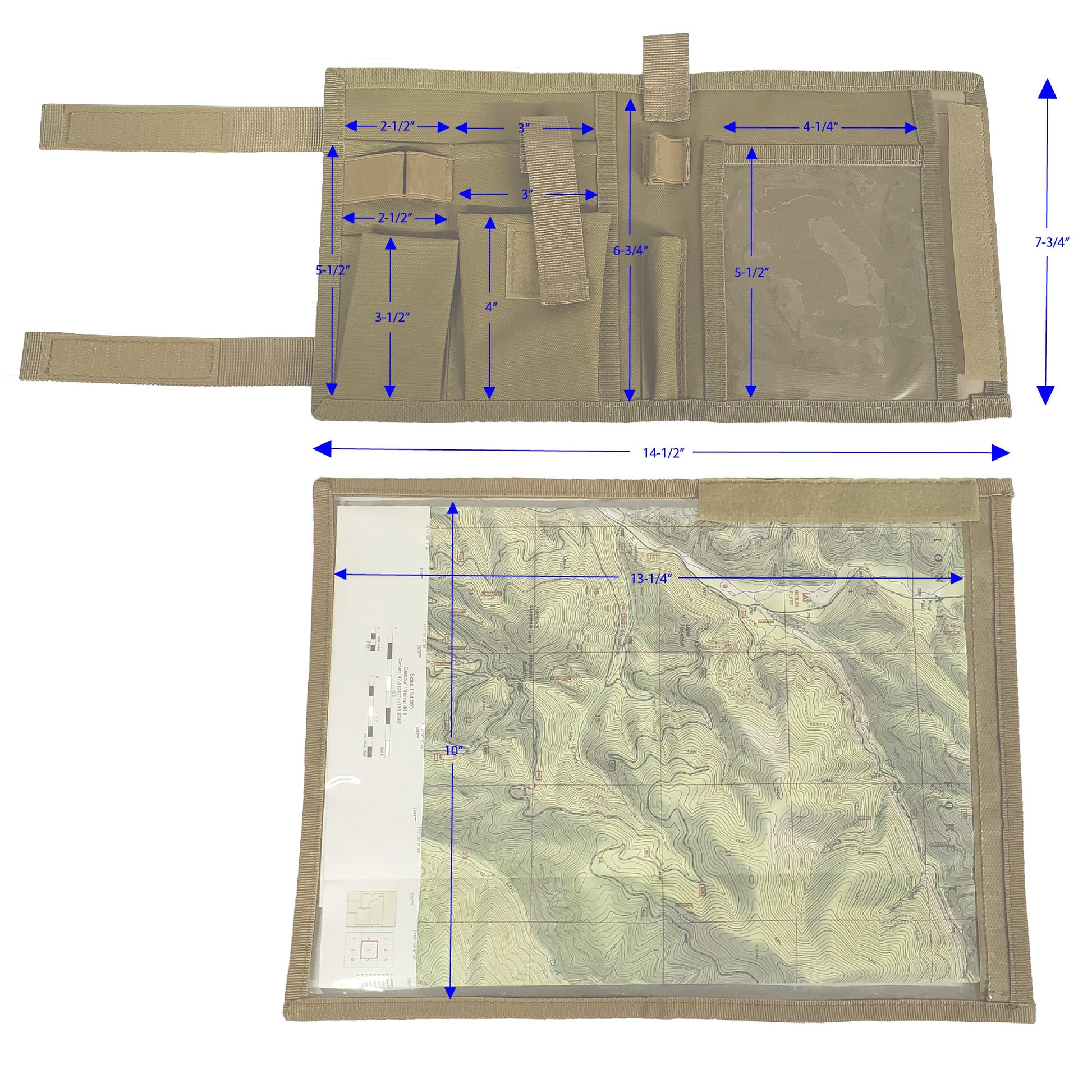 Navigation Case w/Protective Map Pouch for Military Hiking, Tactical, Outdoor Activities - Skoutley Outdoors LLC