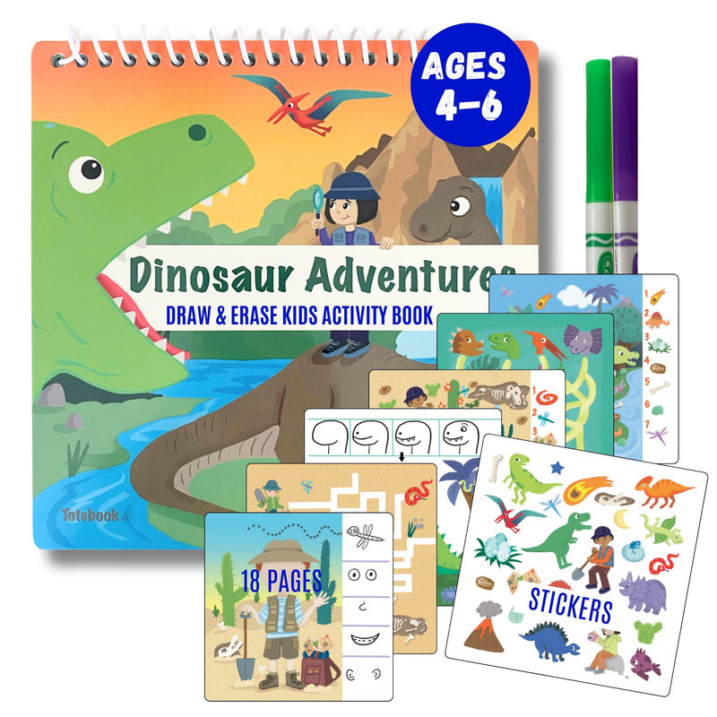 Load image into Gallery viewer, Small 7" Dry Erase Activity Book (incl. 2 Washable Markers &amp; Reusable Stickers)
