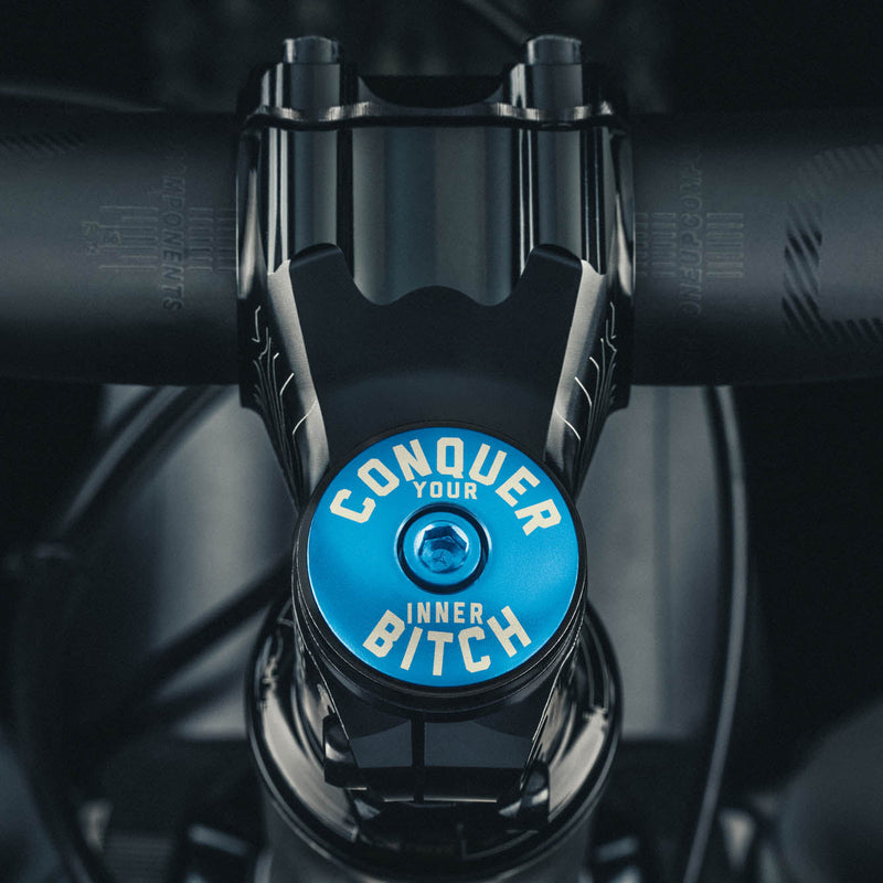 Load image into Gallery viewer, Conquer Your Inner Bitch Custom Bicycle Headset Cap

