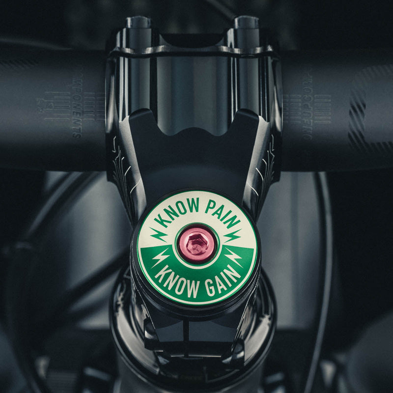 Load image into Gallery viewer, Know Pain Know Gain - Bicycle Headset Cap
