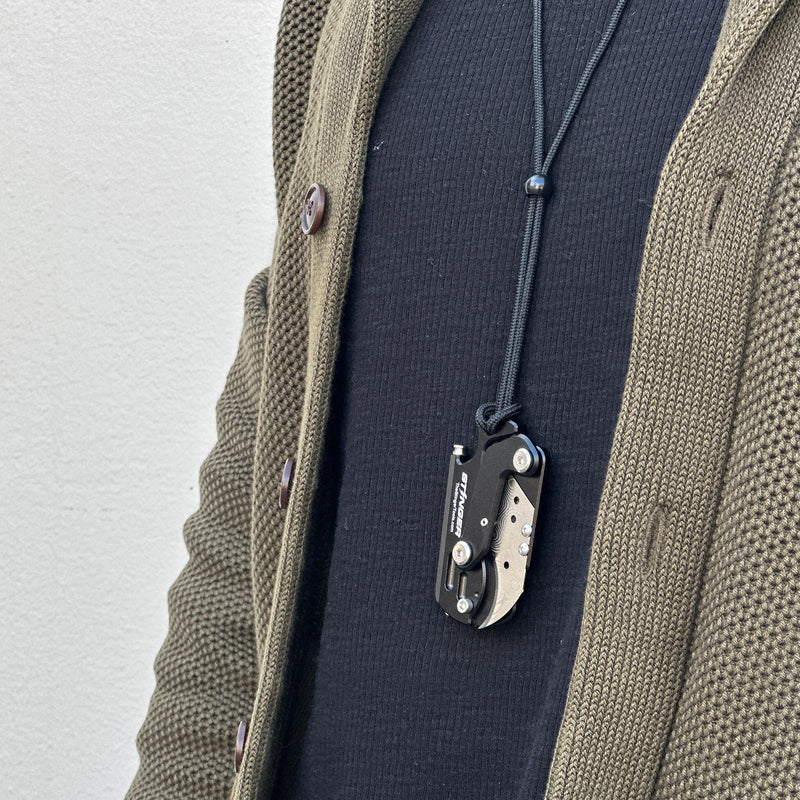 Load image into Gallery viewer, Stinger Dog Tag Tool, Folding Pocket Utility - Matte Black
