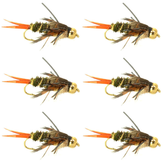 Double Bead Twenty Incher Nymph Fly Fishing Flies - 6 Flies Hook Size 12