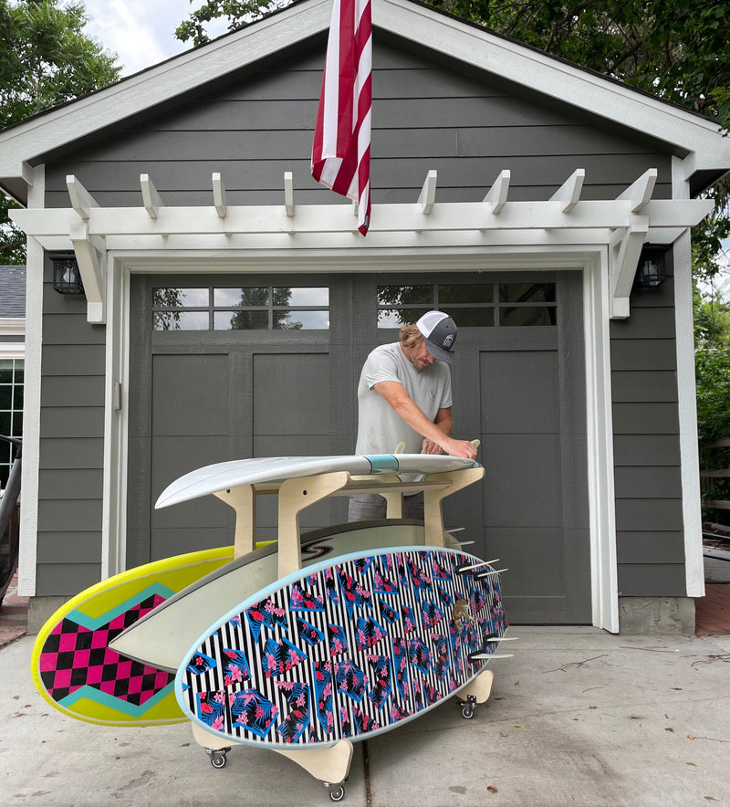 Load image into Gallery viewer, THE DROP IN surfboard storage work bench
