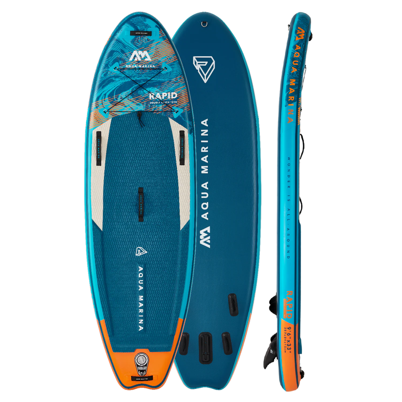Load image into Gallery viewer, Aqua Marina RAPID 9'6" Inflatable Paddle Board River SUP
