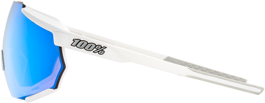 100% Racetrap Sunglasses - Matte White - Blue Mirror Lens 61037-000-75