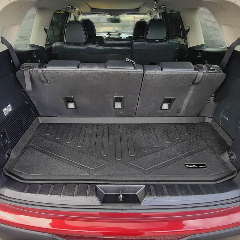 Load image into Gallery viewer, Smart Trim™ Custom Fit Floor Liners For 2019-2025 Subaru Ascent with 2nd Row Bucket Seats and With Subwoofer in the Cargo Area
