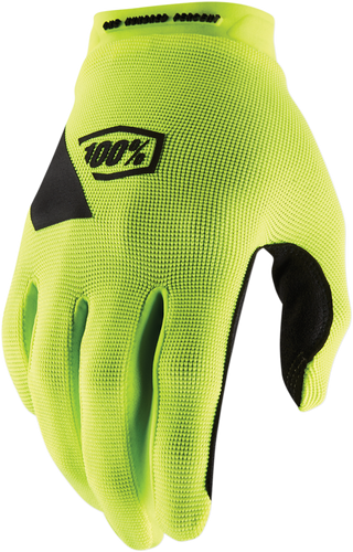100% Ridecamp Gloves - Fluo Yellow - Medium 10011-00011