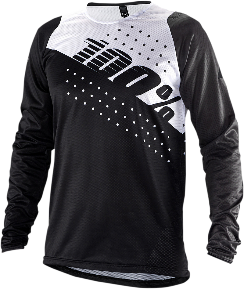 Load image into Gallery viewer, 100% R-Core Long-Sleeve Jersey - Black/White - Small 40005-00010
