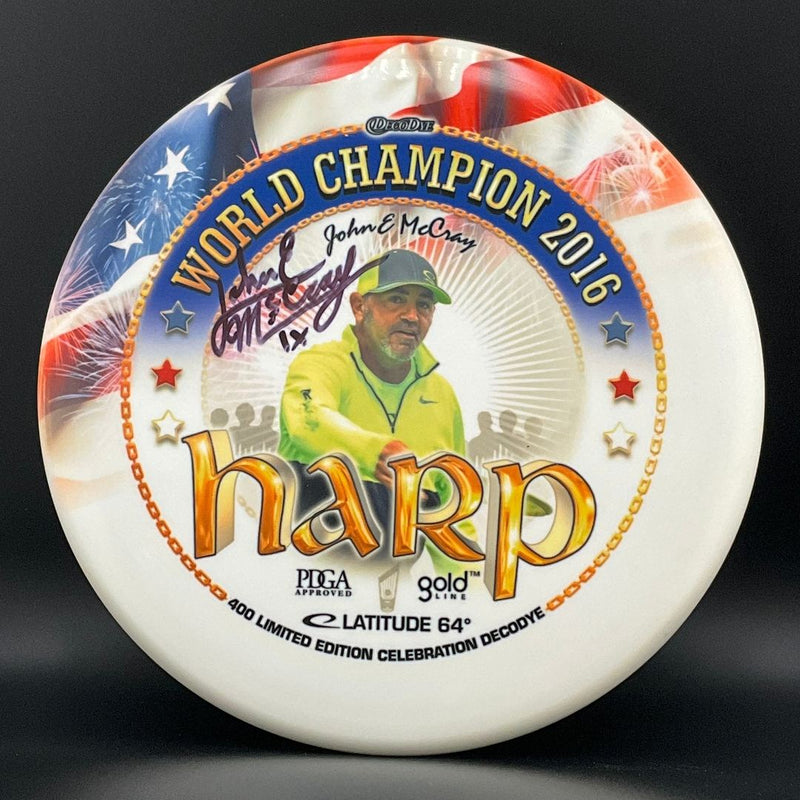 Load image into Gallery viewer, Gold DecoDye Harp *Signed* - John E McCray 2016 World Champion LE
