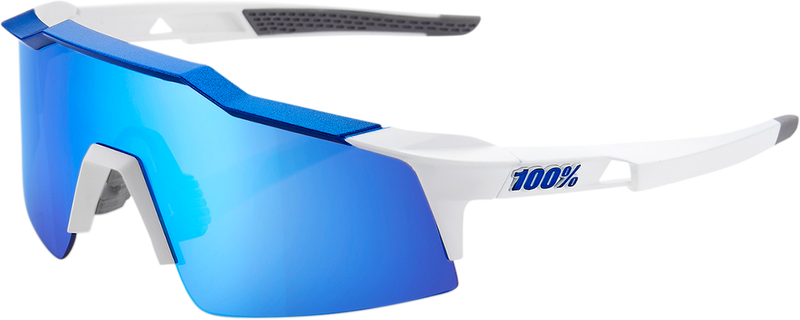Load image into Gallery viewer, 100% Speedcraft SL Sunglasses - White - Blue Mirror 60008-00003
